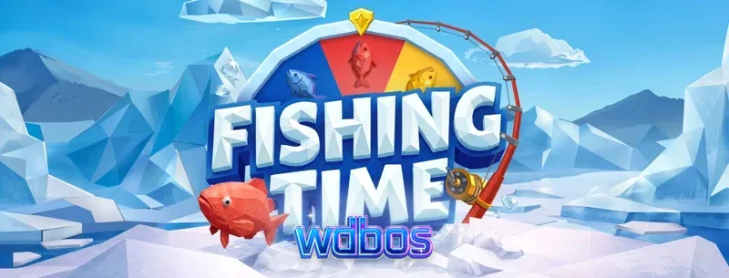 Tampilan antarmuka game Fishing Time dengan elemen Wheel of Fortune